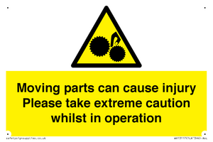 Moving parts can cause injury Please take extreme caution whilst in operation